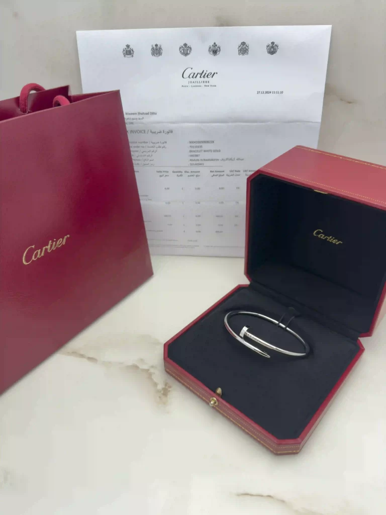 Cartier-Juste-Un-Clou-Bracelet-B6048317-Nail-18k-White-Gold-Classic-Model