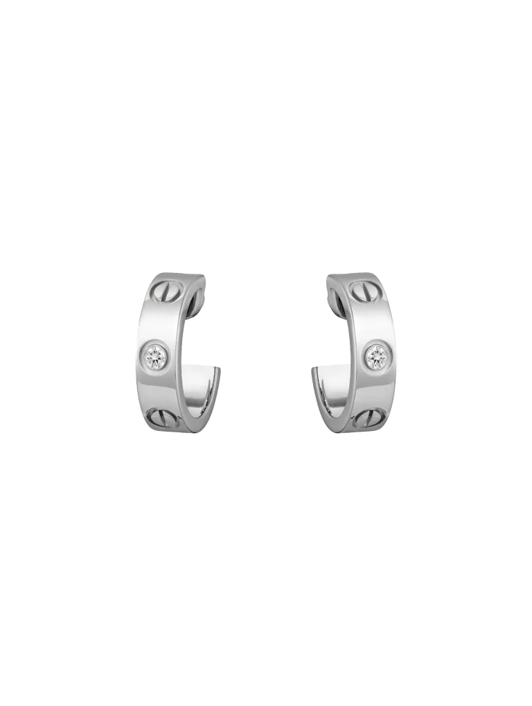 Cartier-Love-Hoop-Earrings-B8022800-Classic-Model-Diamonds-18k-White-Gold
