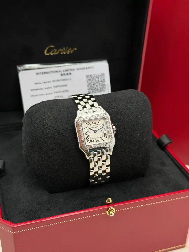 Cartier-Panthere-Watch-W4PN0008-Medeium-Model-Steel-Diamonds-Box
