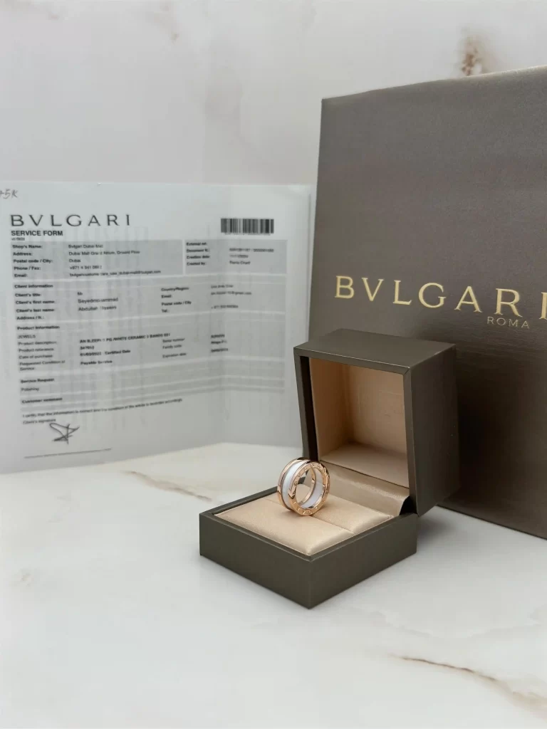 Bvlgari-B.zero1-Two-Band-Ring-347021-White-Ceramic-18k-Rose-Gold-Original
