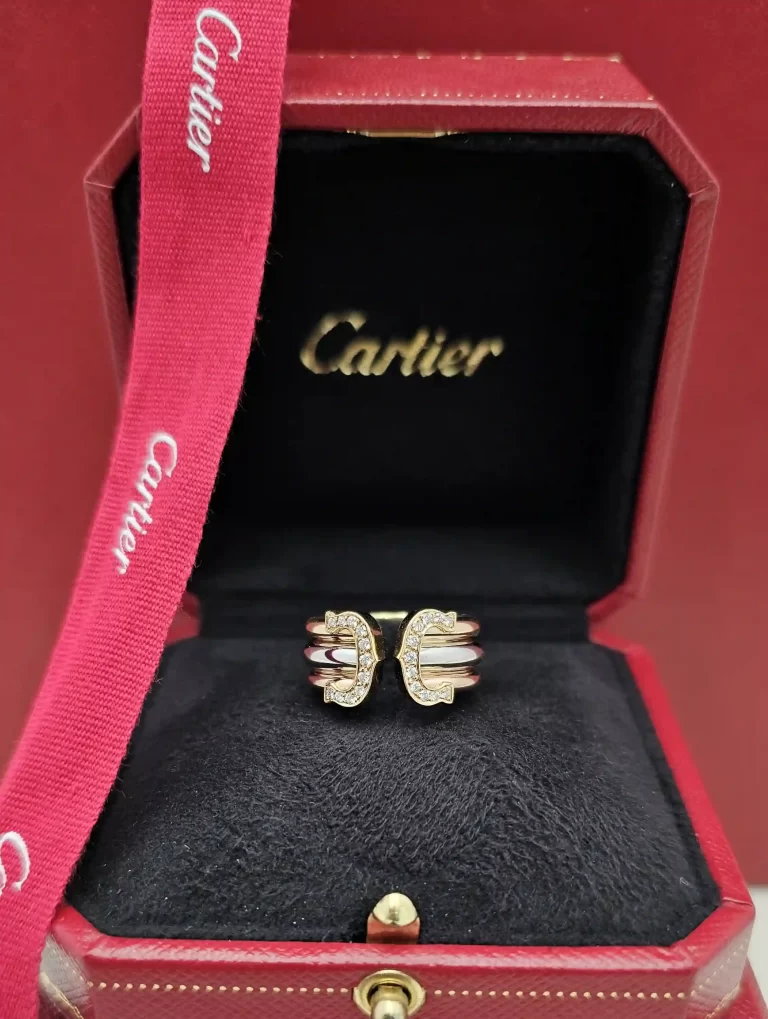 Cartier-Trinity-Double-C-Ring-Diamonds-18k-White-Rose-Yellow-Gold-Front-Box