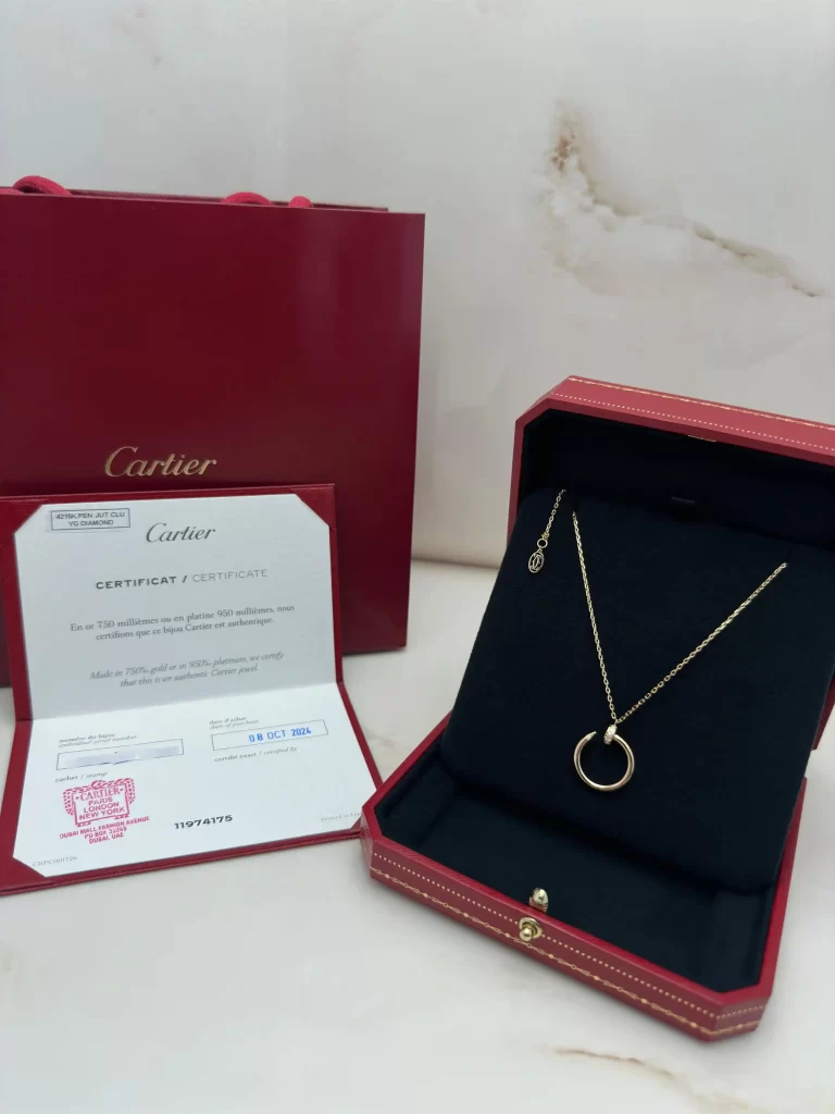 Cartier-Juste-un-Clou-Pendant-B7224889-18k-Yellow-Gold-Diamond-Authentic