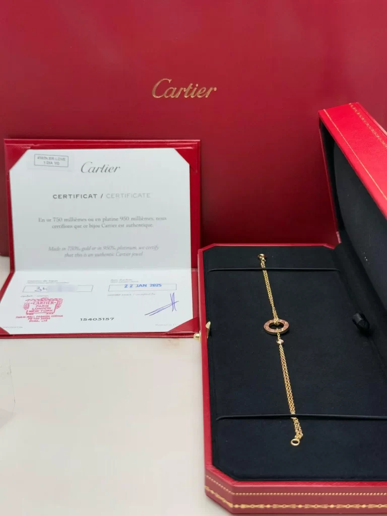 Cartier-Love-Bracelet-B6038300-On-Chain-2-Diamonds-Original-Gold
