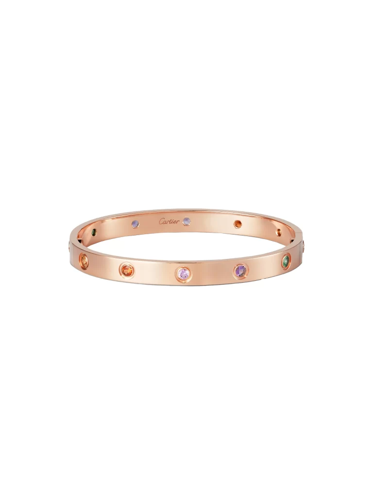 Cartier-Love-Bracelet-Rainbow-B6036517-18k-Rose-Gold-Sapphires-Garnets-Amethysts-17