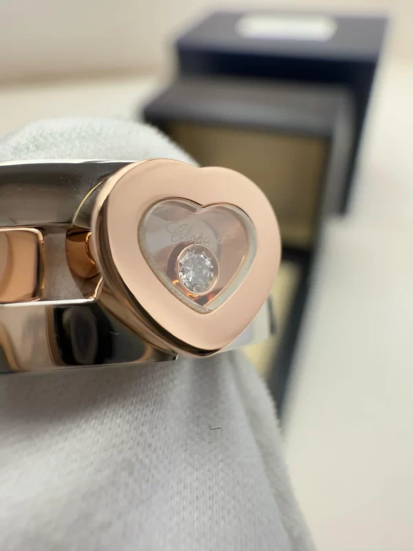Chopard-Happy-Diamonds-Ring-18k-Rose-Gold-Steel-Panther-Link-Side