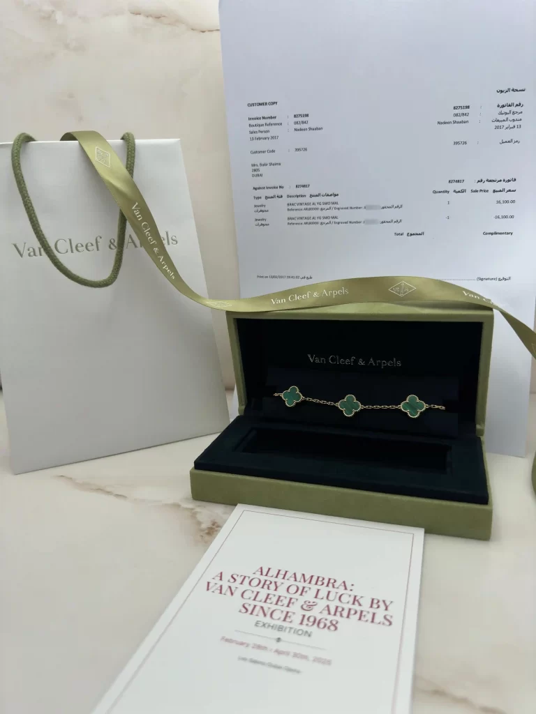 Van-Cleef-Arpels-Vintage-Alhambra-Bracelet-VCARL80900-5-Motifs-Malachite-18k-Authentic