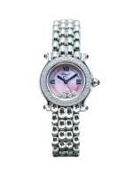 Vintage-Chopard-Happy-Sport-Watch-Stainless-Steel-Diamond-Pink-MOP-Dial-Quartz
