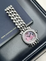 Vintage-Chopard-Happy-Sport-Watch-Stainless-Steel-Diamond-Pink-MOP-Dial-Up