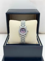 Vintage-Chopard-Happy-Sport-Watch-Stainless-Steel-Diamond-Pink-MOP-Front-Box