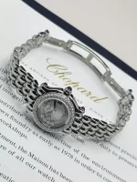 Vintage-Chopard-Happy-Sport-Watch-Stainless-Steel-Diamonds-White-MOP-Dial-Small-Model-Clasp