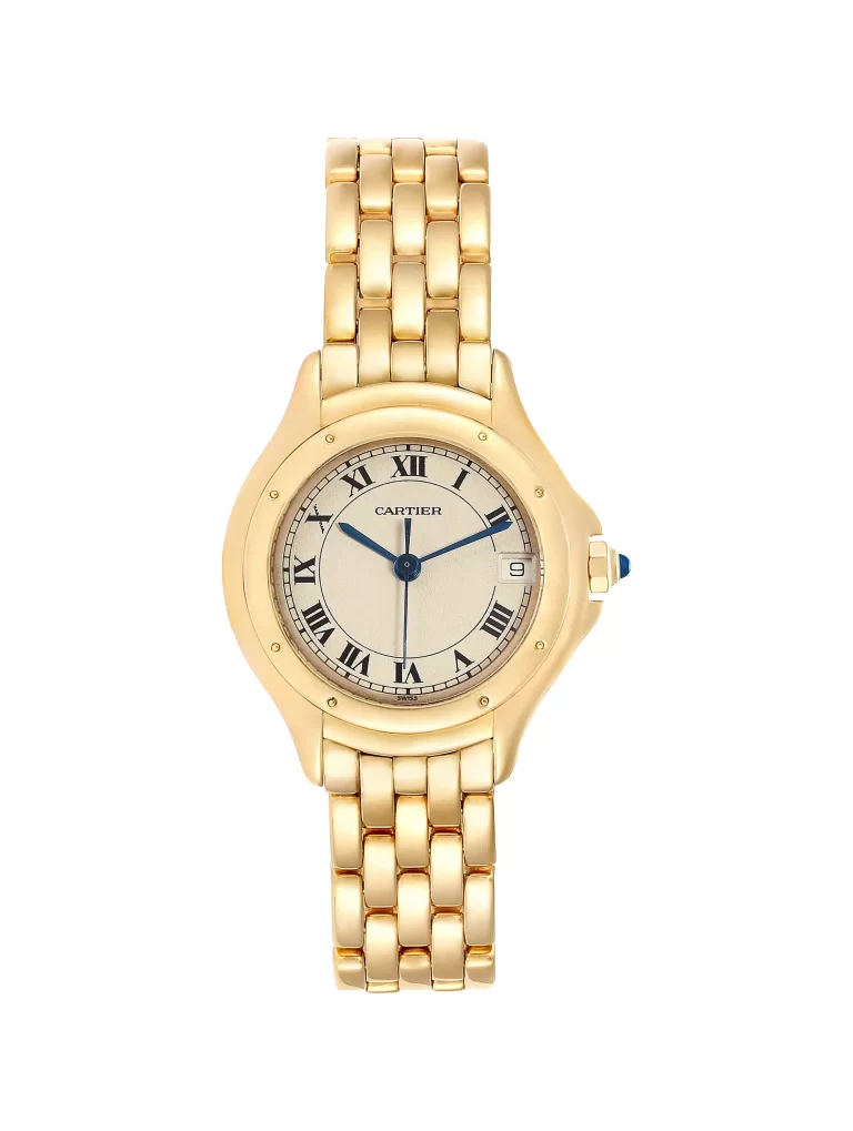 Cartier-Panthere-Cougar-887906-18k-Yellow-Gold-Silver-Dial-Quartz