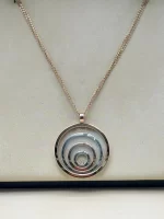 Chopard-Happy-Spirit-Pendant-795014-Jumbo-Size-3-Line-Chain-18k-Rose-White-Gold-Front
