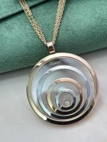 Chopard-Happy-Spirit-Pendant-795014-Jumbo-Size-3-Line-Chain-18k-Rose-White-Gold-Near