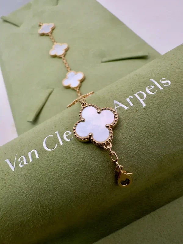 Van-Cleef-Arpels-Alhambra-Bracelet-VCARA41800-Yellow-Gold-White-Mother-Of-Pearl