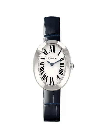 Cartier-Baignoire-Watch-Small-Model-3065-18k-White-Gold-Black-Leather-Quartz