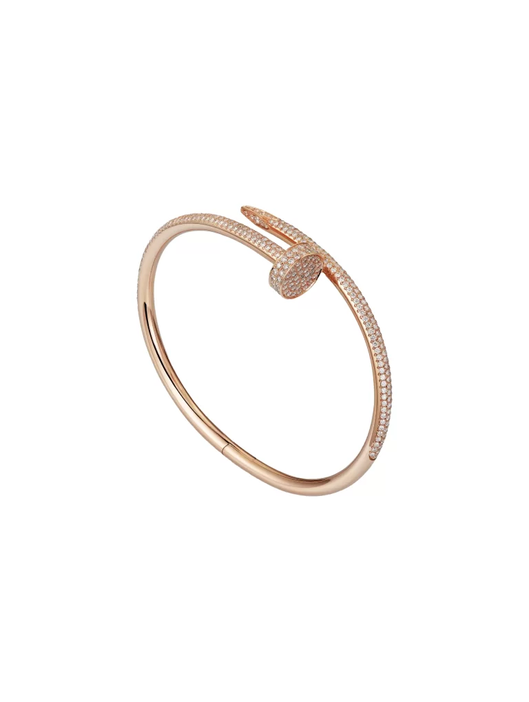 Cartier-Juste-Un-Clou-Half-Paved-Bracelet-CRN6702116-Classic-Model-Diamonds-18k-Rose-Gold-16