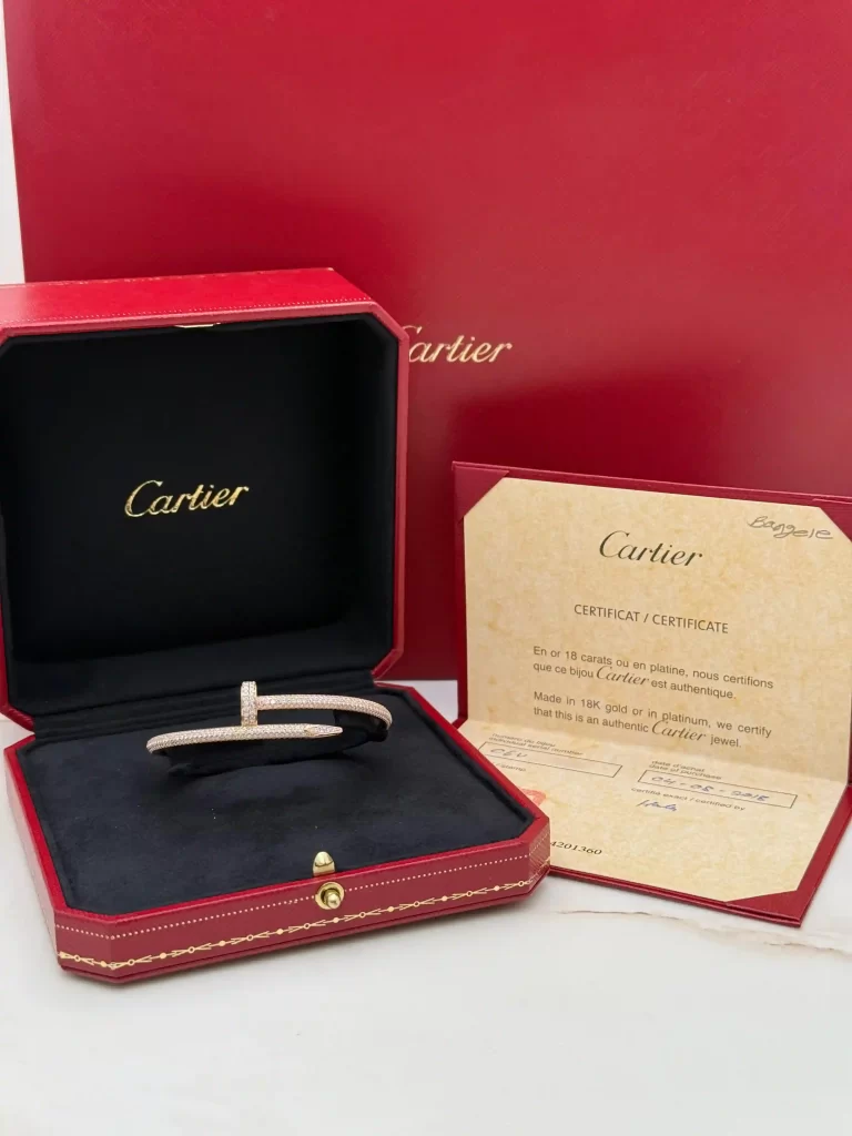 Cartier-Juste-Un-Clou-Half-Paved-Bracelet-CRN6702116-Classic-Model-Diamonds-18k-Rose-Gold-Authentic