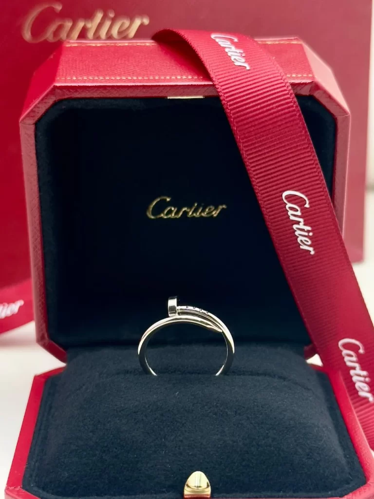 Cartier-Juste-Un-Clou-Ring-Small-Model-CRB4226057-18k-White-Gold-Front
