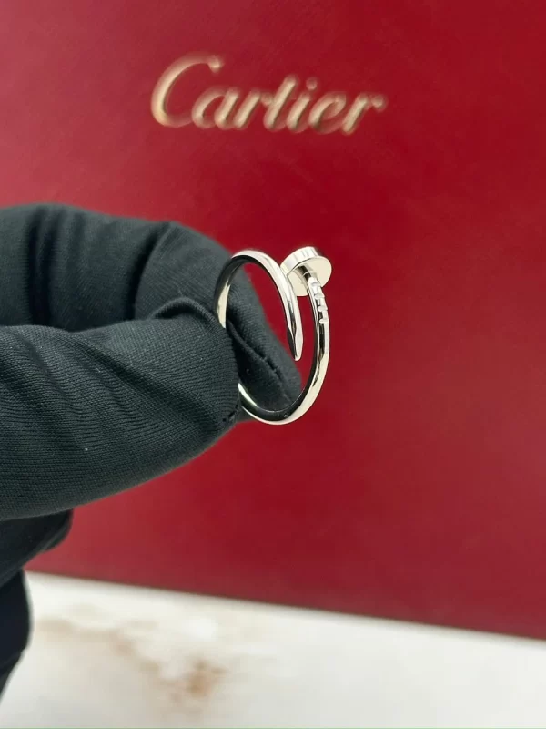 Cartier-Juste-Un-Clou-Ring-Small-Model-CRB4226057-18k-White-Gold-Hand