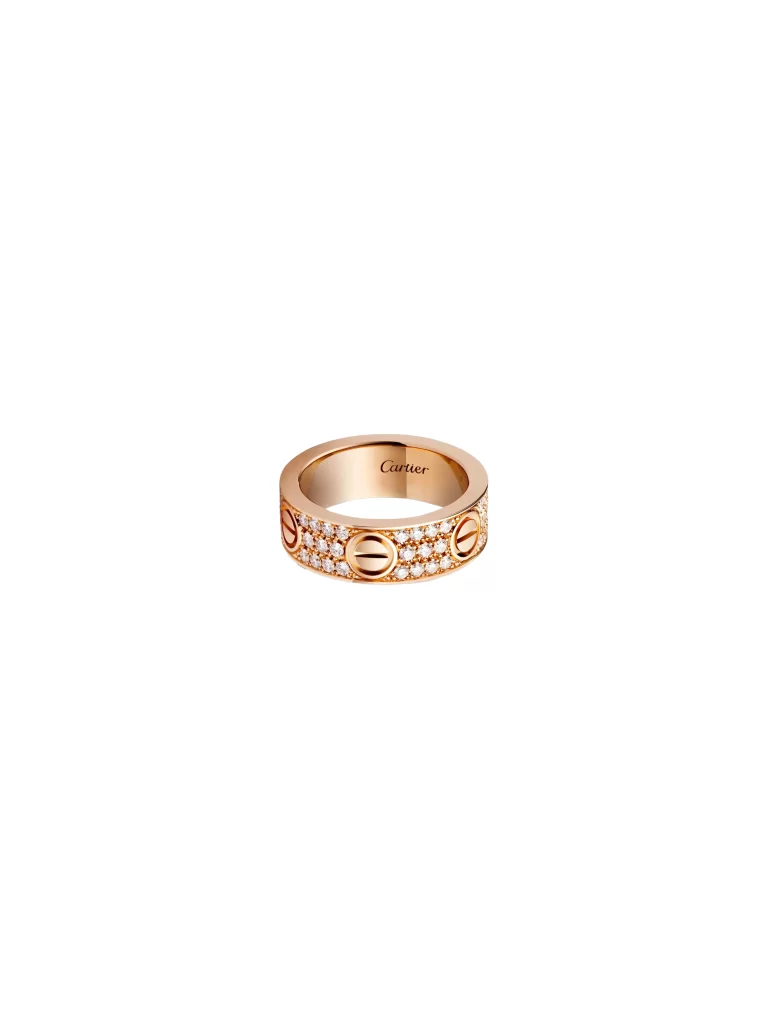 Cartier-Love-Ring-CRB4087654-Classic-Model-Paved-Diamonds-18k-Rose-Gold-54