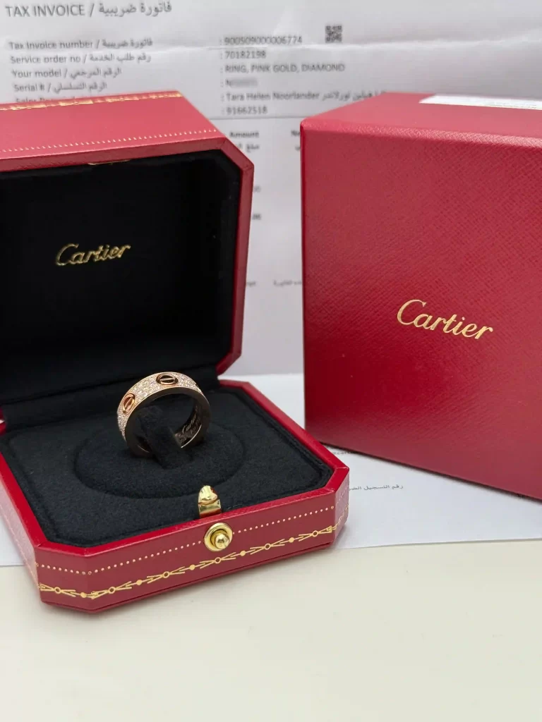 Cartier-Love-Ring-CRB4087654-Classic-Model-Paved-Diamonds-18k-Rose-Gold-Original