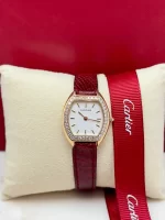 Cartier-Tortue-Ladies-Watch-1945-18k-Yellow-Gold-Diamonds-Leather-Front