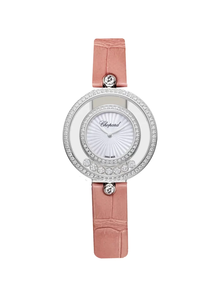 Chopard-Happy-Diamonds-Ladies-Watch-18k-White-Gold-Alligator-Leather-Quartz