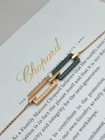 Chopard-Ice-Cube-Long-Necklace-18k-Rose-Gold-Green-Ceramic