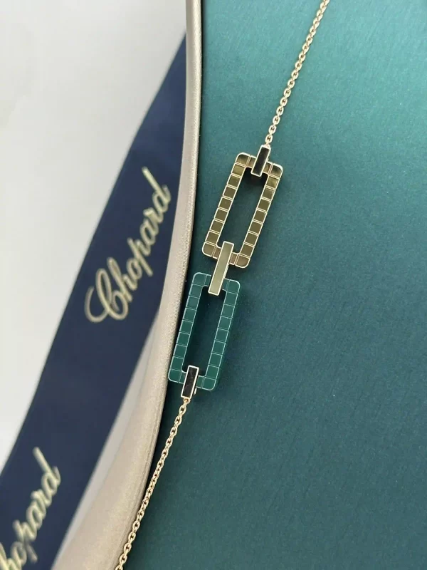 Chopard-Ice-Cube-Long-Necklace-18k-Rose-Gold-Green-Ceramic-Limited-Edition-Near
