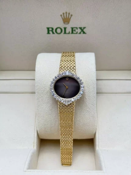 Vintage-Rolex-Cellini-Watch-18k-Yellow-Gold-Diamonds-Front-Box