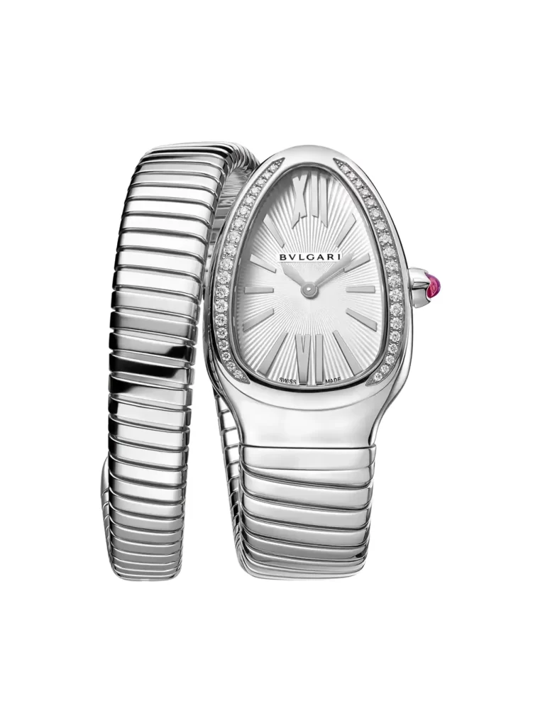 Bvlgari-Serpenti-Tubogas-Watch-101827-Large-Model-Stainless-Steel-Diamonds-Silver-Dial-Quartz