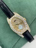 Chopard-Classic-Oval-Ladies-Watch-18k-Yellow-Gold-Black-Leather-Diamonds