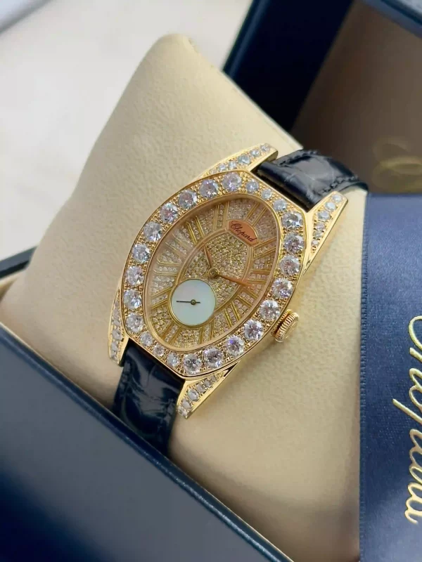 Chopard-Classic-Oval-Ladies-Watch-18k-Yellow-Gold-Leather-Diamonds-Box