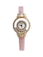 Chopard-Happy-Diamonds-Fionka-Watch-4527-18k-Rose-Gold-Guilloche-MOP-Dial-Pink-Leather-Quartz