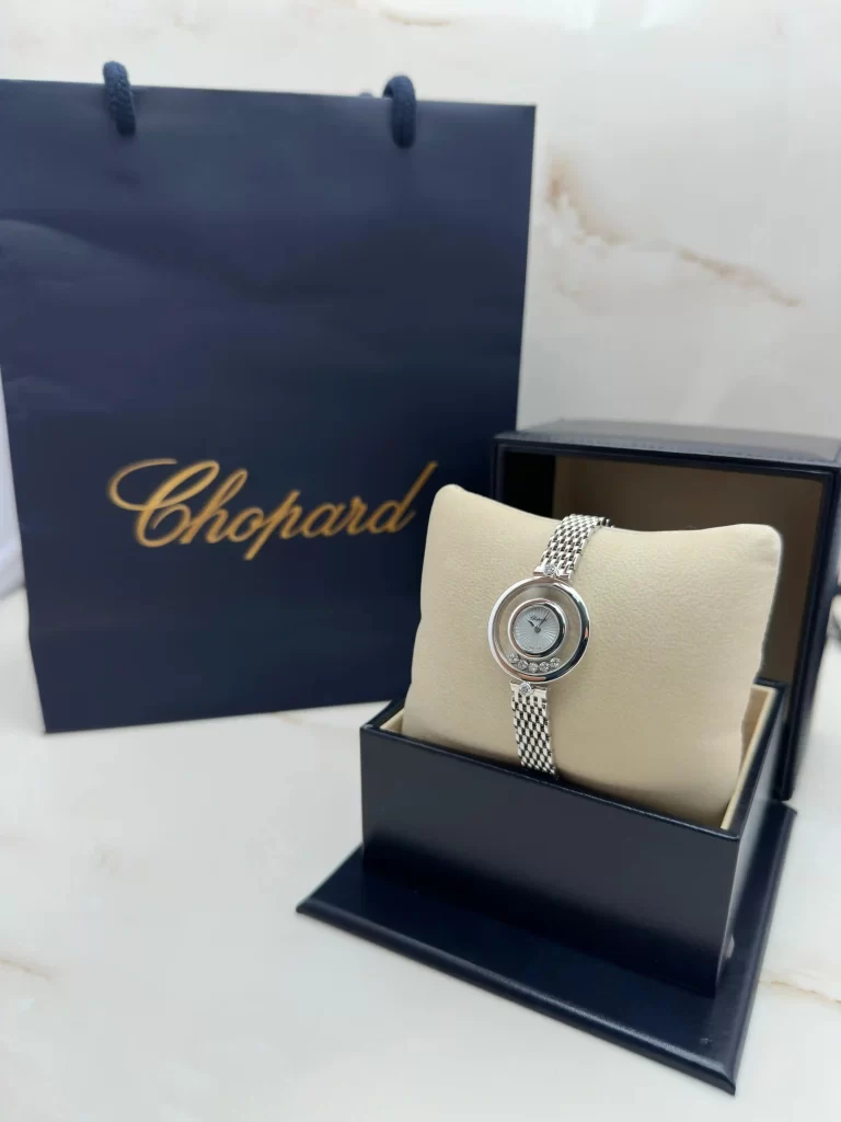 Chopard-Happy-Diamonds-Icons-Watch-4527-18k-White-Gold-Guilloche-MOP-Dial-Diamonds-Authentic
