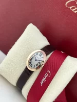 Cartier-Baignoire-Watch-Mini-Model-W8000017-Rose-Gold-Silver-Dial-Quartz