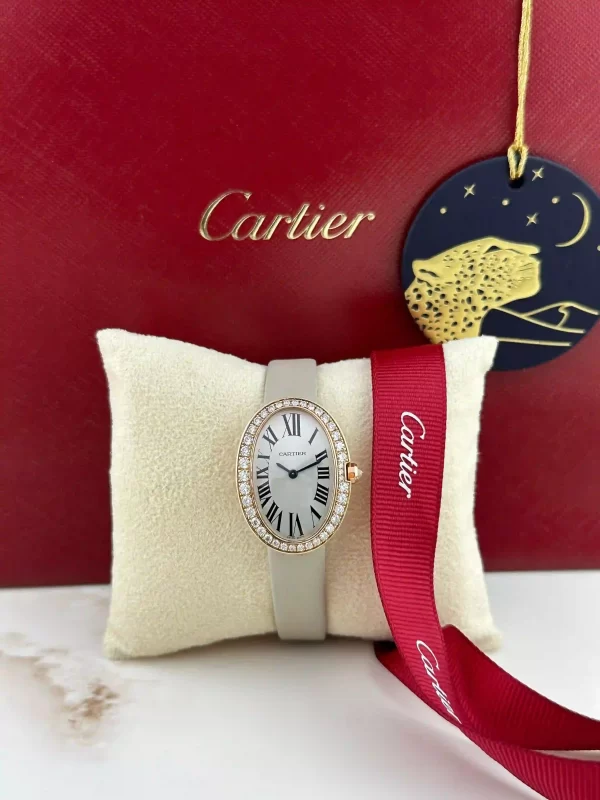 Cartier-Baignoire-Watch-WB520004-Small-Model-18k-Rose-Gold-Diamonds-Silver-Dial-Authentic