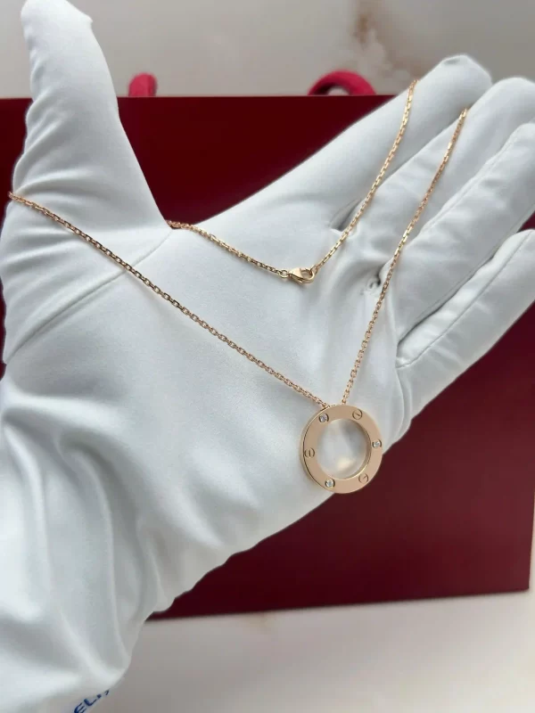 Cartier-Love-Necklace-B7014700-18k-Rose-Gold-Diamonds-Hand