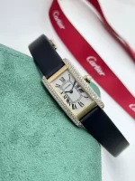 Cartier-Tank-Americaine-Watch-WB701251-Small-Model-18k-Yellow-Gold-Diamonds-Black-Leather