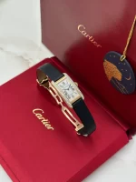 Cartier-Tank-Americaine-Watch-WB701251-Small-Model-18k-Yellow-Gold-Diamonds-Leather-Up