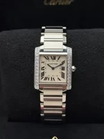 Cartier-Tank-Francaise-Watch-W4TA0009-Steel-Diamonds-Front-Medium-Model