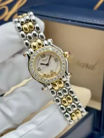 Chopard-Happy-Sport-Watch-8246-Steel-18k-Yellow-Gold-Diamonds-Small-Model-Quartz-Hand