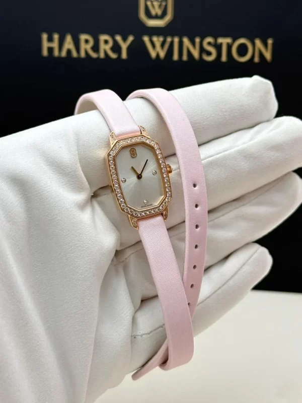 Harry-Winston-Emerald-Watch-18k-Rose-Gold-Diamonds-Hand