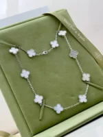 Van-Cleef-Arpels-Vintage-Alhambra-10-Motifs-Necklace-VCARF48500-18k-White-Gold-MOP