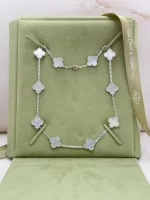 Van-Cleef-Arpels-Vintage-Alhambra-10-Motifs-Necklace-VCARF48500-18k-White-Gold-MOP-Front