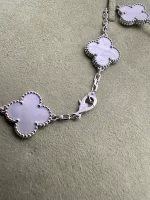 Van-Cleef-Arpels-Vintage-Alhambra-10-Motifs-Necklace-VCARF48500-18k-White-Gold-MOP-Lock