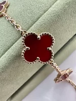 Van-Cleef-Arpels-Vintage-Alhambra-Bracelet-5-Motifs-VCARD35500-18k-Yellow-Gold-Carnelian