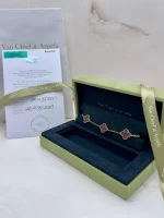Van-Cleef-Arpels-Vintage-Alhambra-Bracelet-5-Motifs-VCARD35500-18k-Yellow-Gold-Carnelian-Authentic