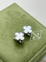 Van-Cleef-Arpels-Vintage-Alhambra-Earrings-VCARF48600-White-Gold-Mother-Of-Pearl