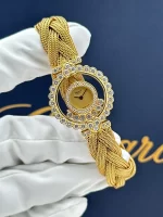 Vintage-Chopard-Happy-Diamonds-Watch-4097-Rare-Yellow-Gold-Diamonds-Quartz